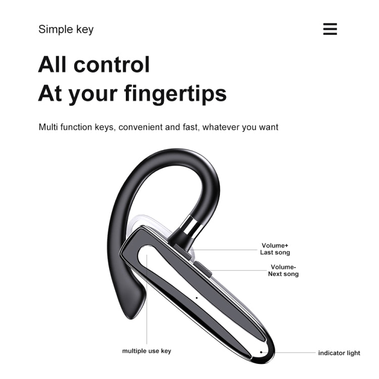 Écouteurs Bluetooth avec affichage numérique, compartiment de chargement, écouteurs sans fil pour voiture, réduction du bruit de conversation, 530-1 avec boîtier de chargement